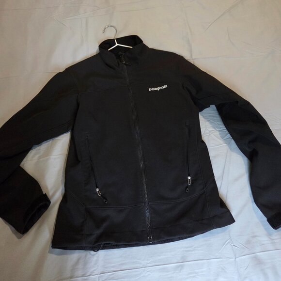 Patagonia women Black Hybrid Jacket Elastic Polartec Size Small - Picture 1 of 12